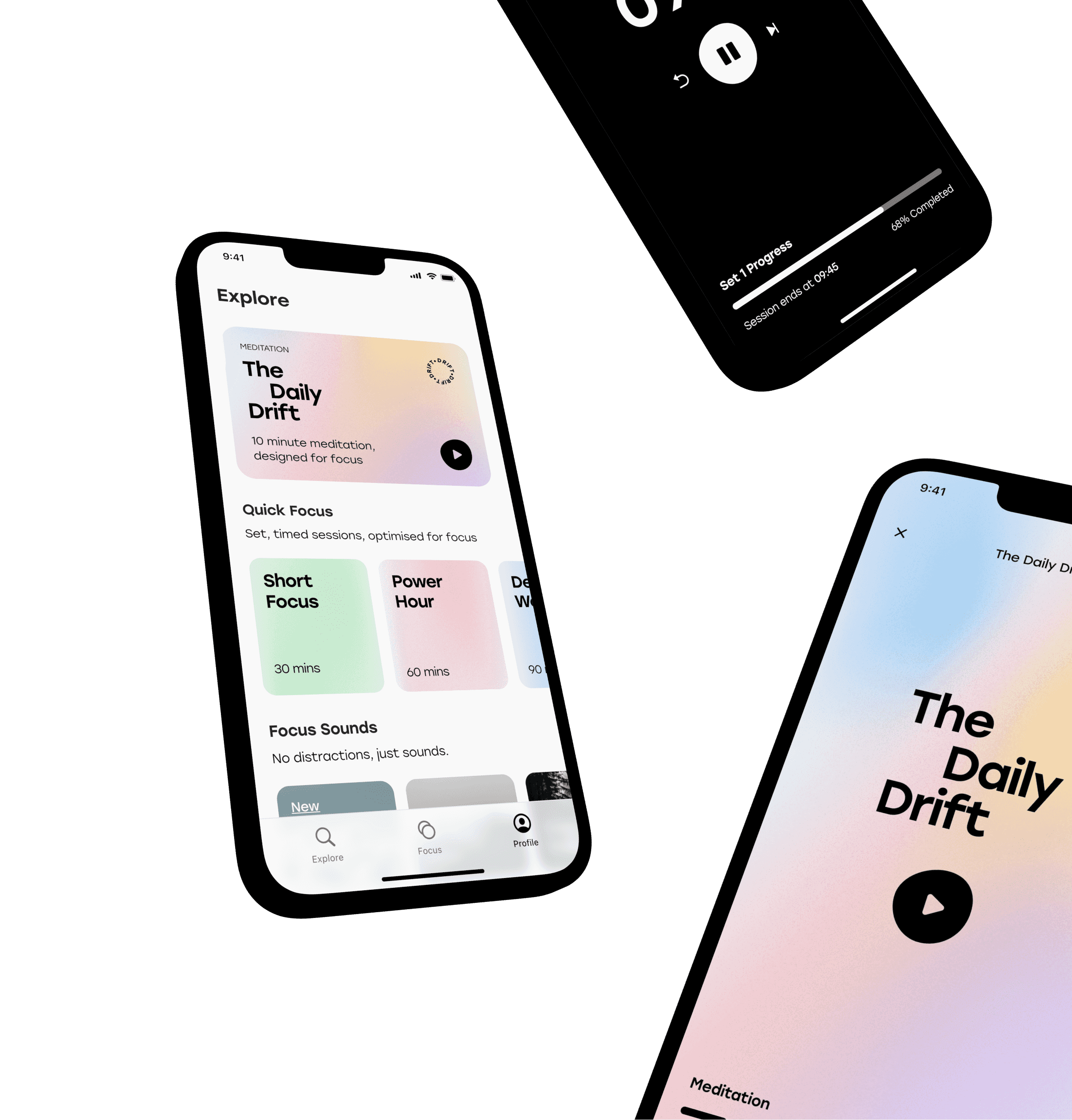 Phone mockups with drift app open