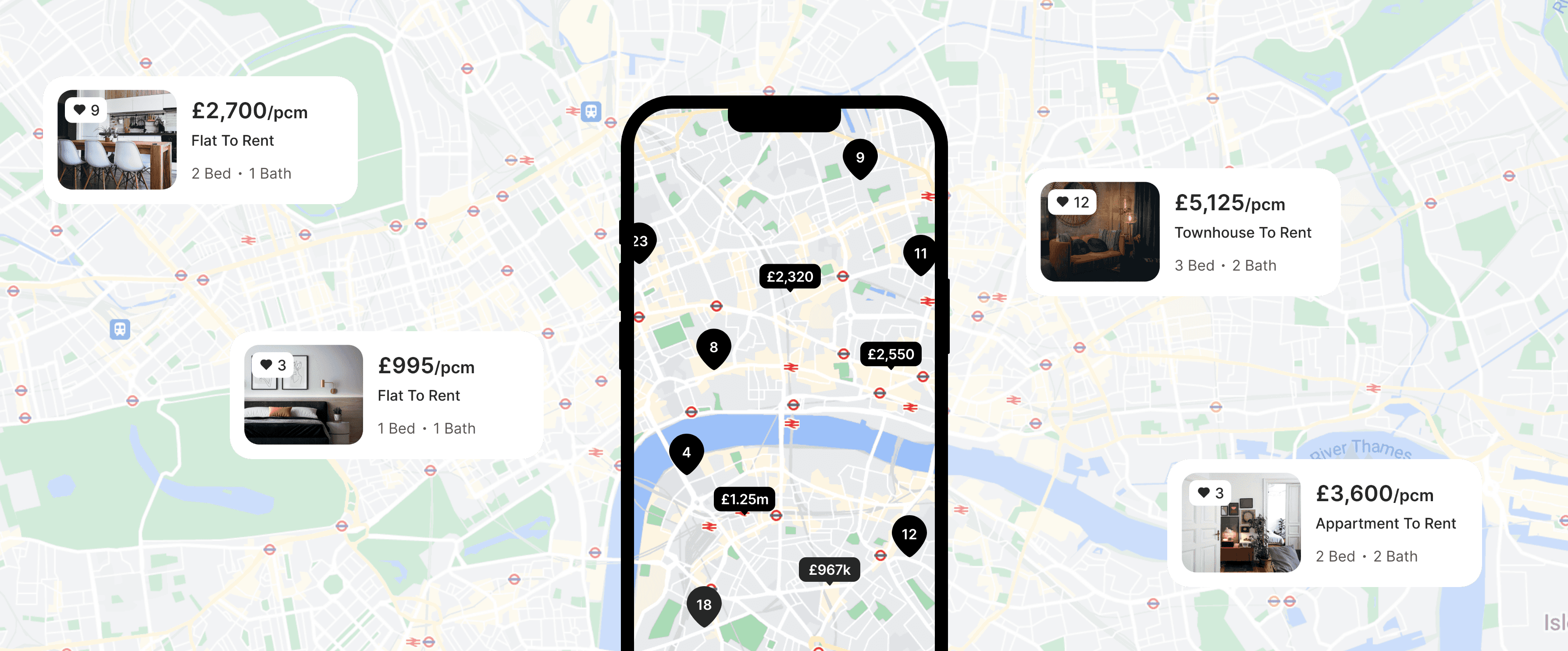 Properties on Map